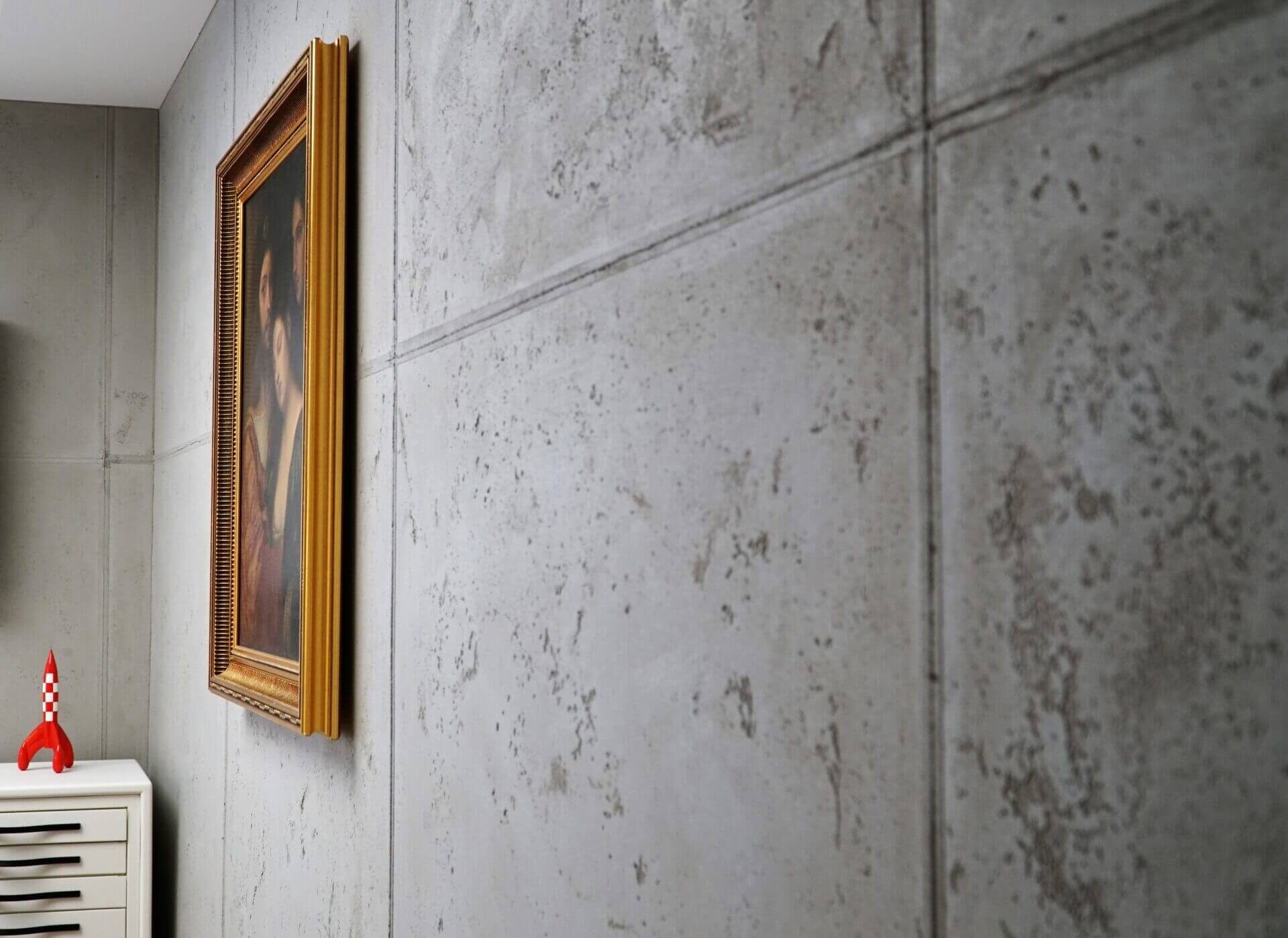 Betonoptik-Wand im Detail mit feiner Struktur
