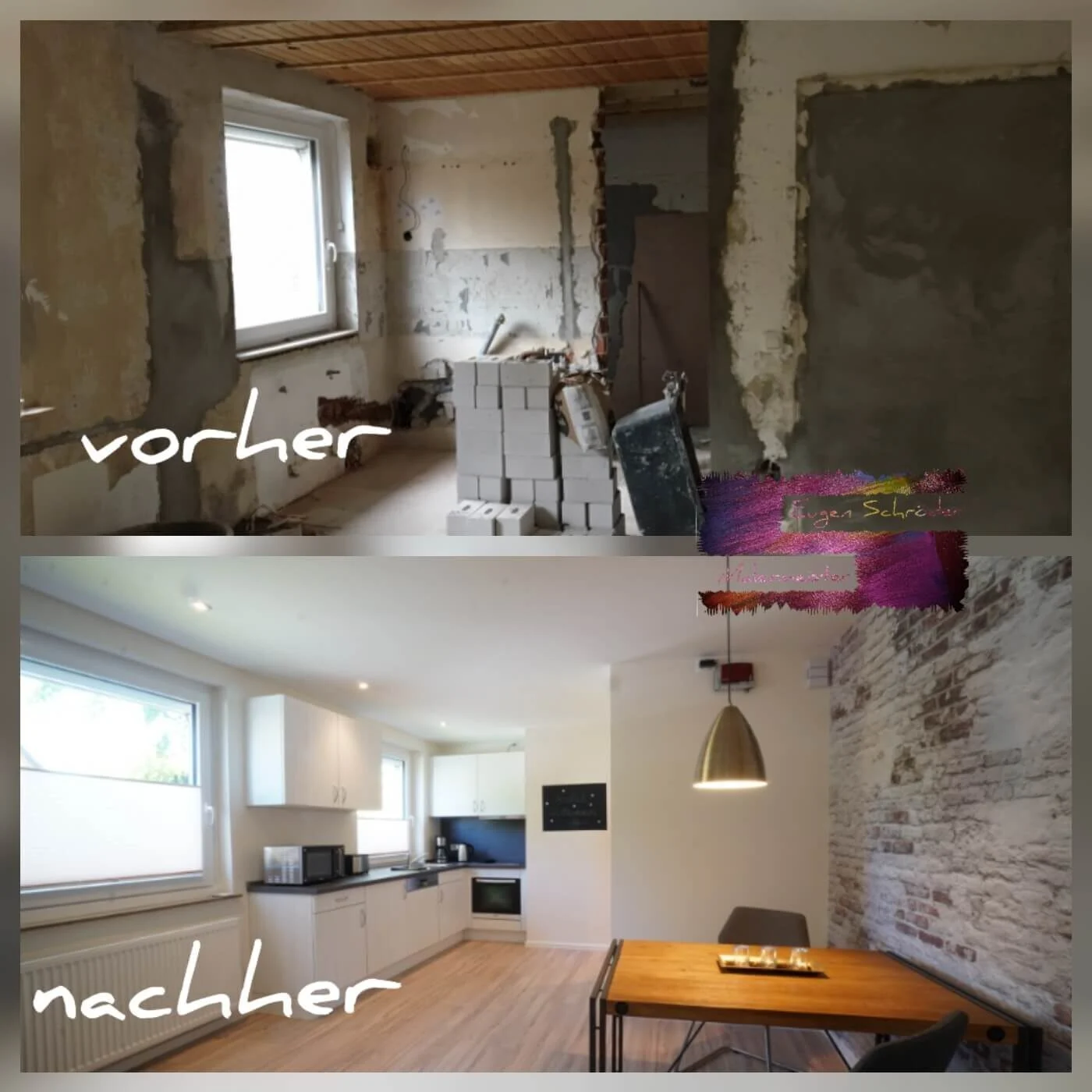Renovierte Wandfläche und Raumgestaltung aus eigenem Projekt