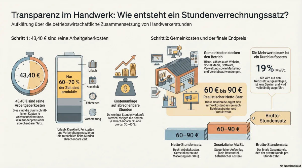 Grafik zur Kostenstruktur eines Maler-Stundensatzes