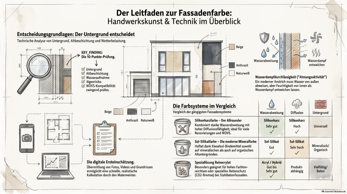 Leitfaden zur Wahl der passenden Fassadenfarbe von Malermeister Eugen Schröder